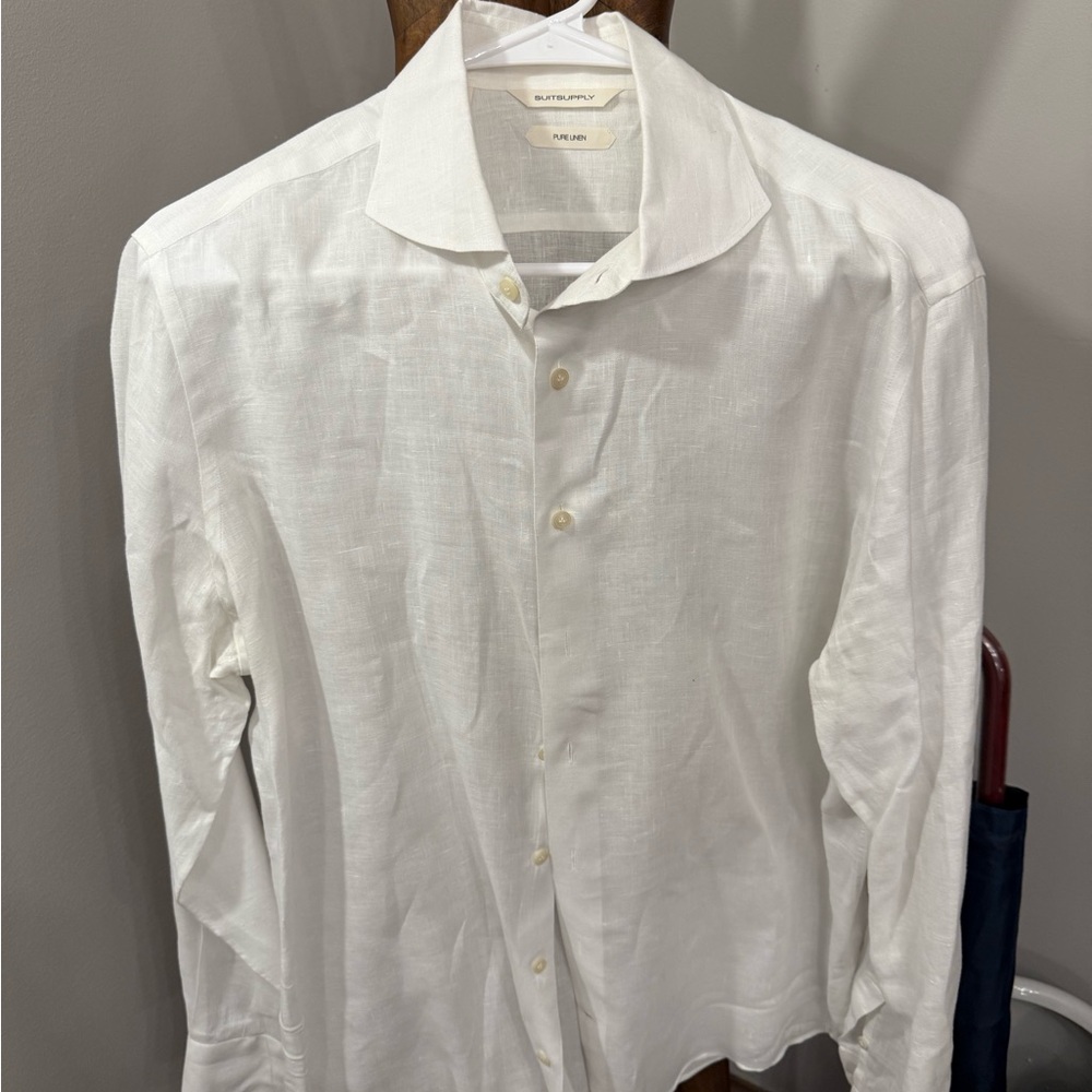Men's White Linen Shirt